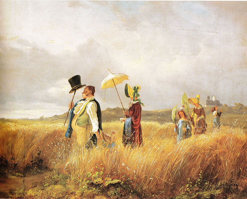 Sonnenschirm_Carl_Spitzweg_Sonntagsspaziergang_gemeinfrei Sonnenschirm